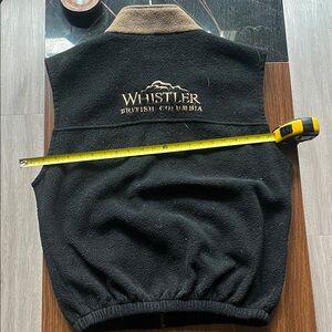 Men’s vintage vest black whistler British Columbia and Tan Fleece Vest